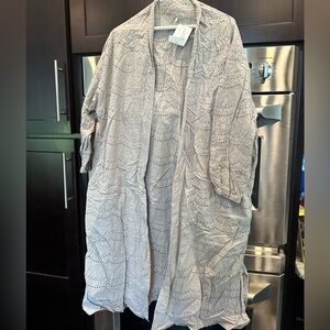 Heather Gray Long Knit Cape with Shawl Collar